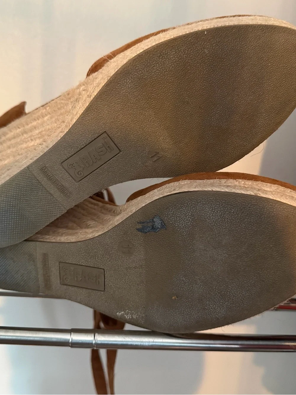 Women’s Tan Espadrille Wedge Sandals with Ankle Wrap